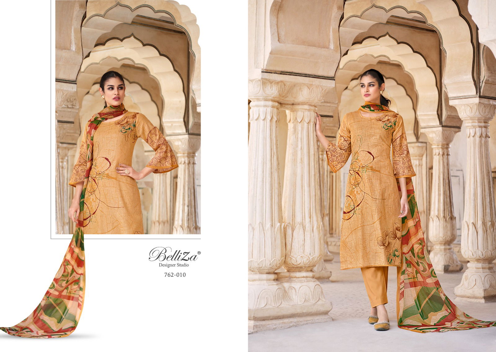 Meraki By Belliza Printed Cotton Dress Material Catalog